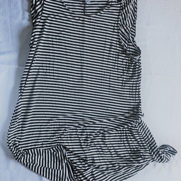 Old Navy Black and White Striped Dress w/ ruffle sleeves - Picture 8 of 10
